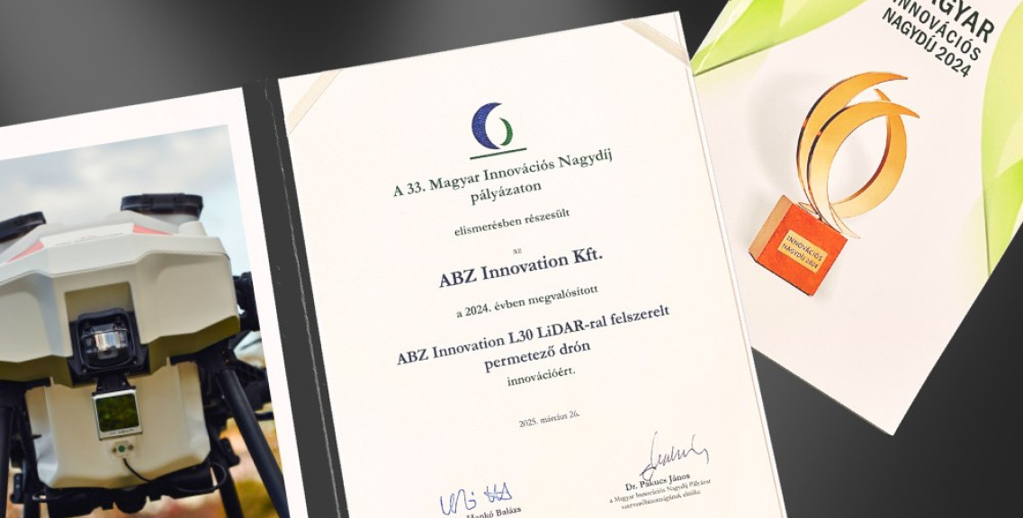 Az ABZ Innovation rangos elismerést kapott az L30 agrárdrón fejlesztéséért
